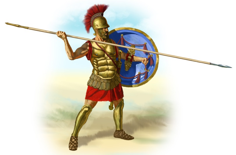 4th century hoplite, illustration by Johnny Shumate