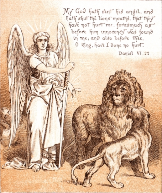 “Daniel in the Lions’ Den” by Richard André, The Coloured Picture Bible for Children, 1884